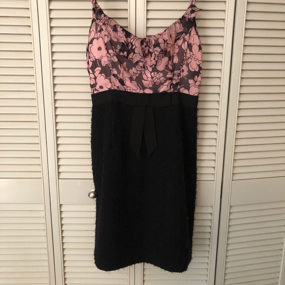 Milky Wool Skirt Dress with Pink Silk Top